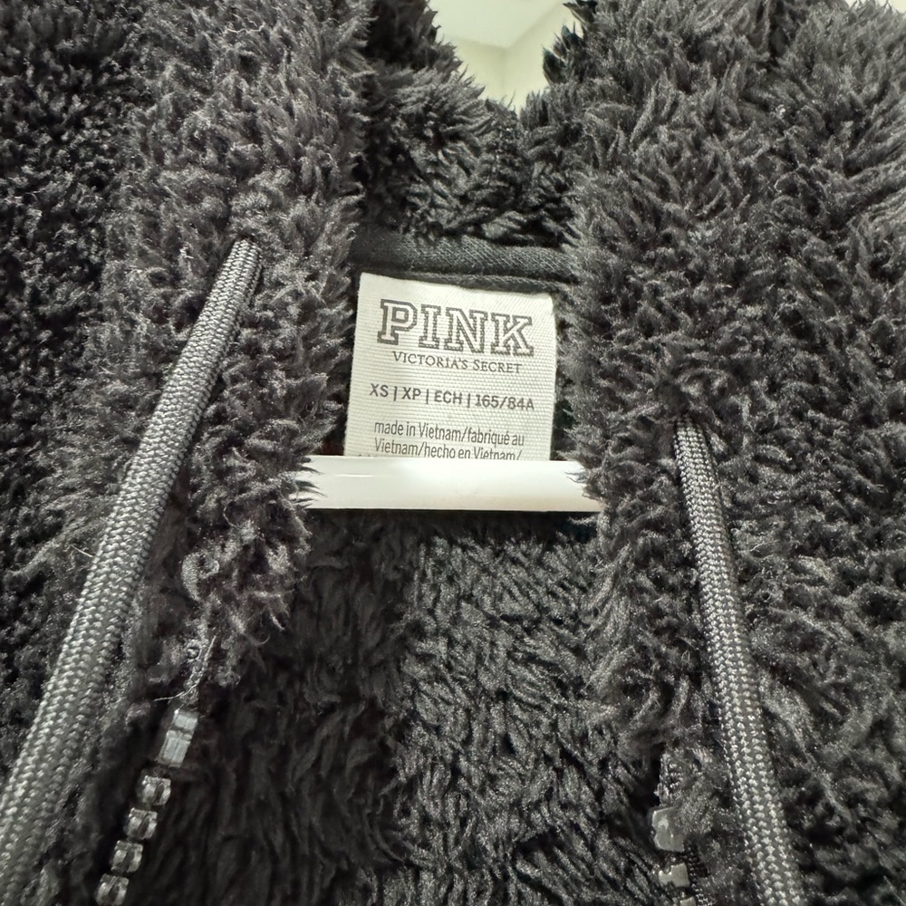 PINK Victoria's Secret Black Fleece Jacket - Picture 4 of 4